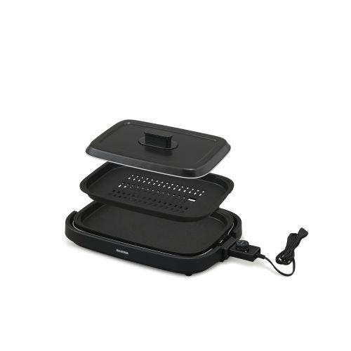 アイリスオーヤマ Iris Ohyama IHA-A20-B（ブラック） 網焼き風ホットプレート 2枚プレート 7,123円