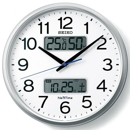 セイコー SEIKO ZS250S（銀色メタリック塗装） ネクスタイムシリーズ 電波掛け時計