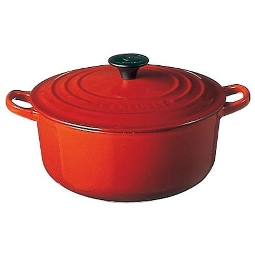 ル・クルーゼ LE CREUSET ココット ロンド IH対応 両手鍋 20cm 2501-20（チェリーレッド）