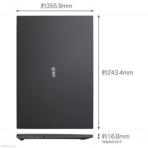 LGエレクトロニクス LG 16Z90RU-GA55J LG gram 16型 Core i5/16GB/512GB オブシディアンブラック Windows 11 Home  ノートパソコン