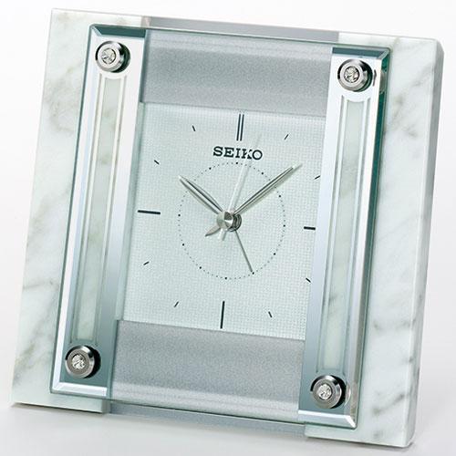 セイコー SEIKO QK737W（白大理石） クオーツ置時計