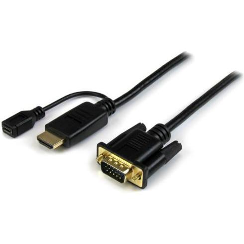 StarTech スターテック HD2VGAMM3（ブラック） HDMI-VGAアクティブ変換ケーブルアダプタ 0.9m
