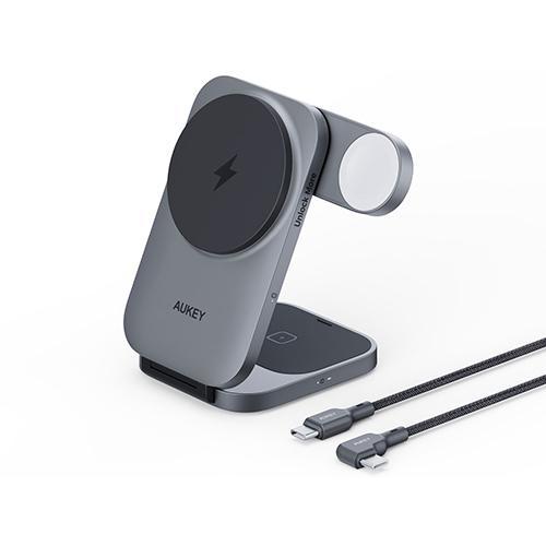 オーキー LC-MC312（グレー） MagFusion Z 折りたたみ式 3-in-1ワイヤレス充電ステーション Qi2対応 9,398円