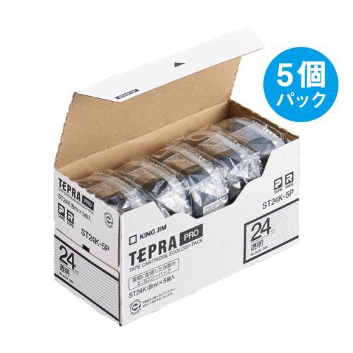 キングジム KING JIM テプラPRO（5個入） 透明ラベル 透明 黒文字 24mm ST24K-5P 4,838円
