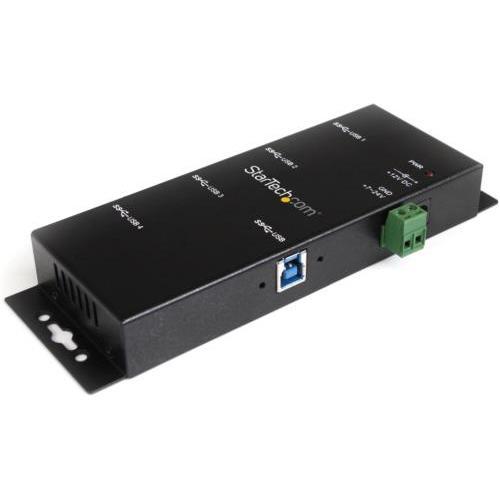StarTech スターテック ST4300USBM（ブラック） ウォールマウント対応4ポートUSB3.0ハブ メタルケース