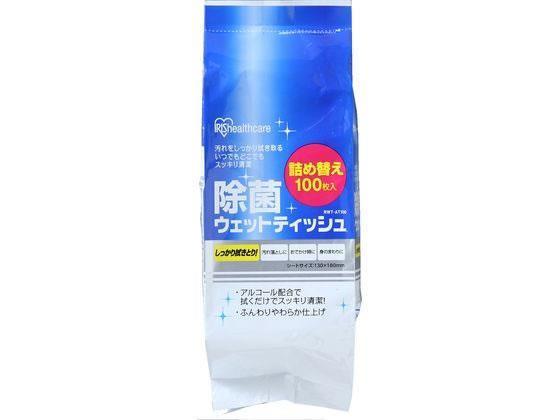 アイリスオーヤマ Iris Ohyama 除菌ウェットティッシュ アルコールタイプ 詰め替え用 100枚