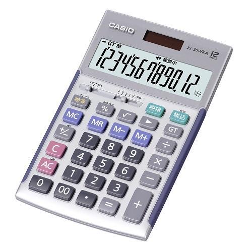 CASIO カシオ JS-20WKA-SR-N（シルバー） ジャストタイプ 実務電卓 12桁
