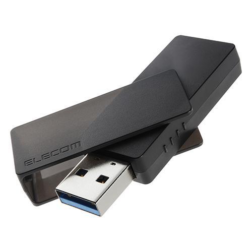 エレコム ELECOM MF-RMU3B128GBK（ブラック） USB メモリ 128GB USB-A 回転式キャップ 誤回転防止 ホコリ混入防止