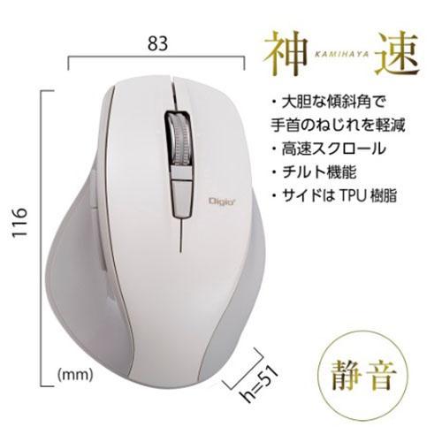 ナカバヤシ MUS-BKF165GY（グレージュ） 高速スクロールホイール搭載 神速シリーズBluetooth静音5ボタンBlueLEDマウス