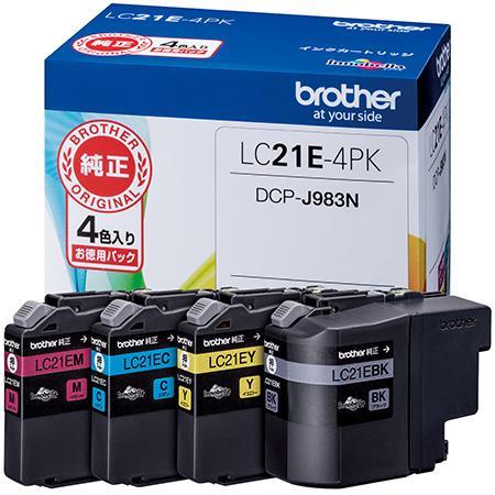 ブラザー brother LC21E-4PK 純正 インクカートリッジ 4色パック