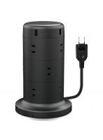 エレコム ELECOM ECT-0720BK（ブラック） タワー型12口タップ 延長コード 2ピン 12口 2m