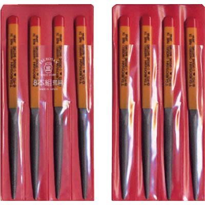 ツボサン HA008-01 組ヤスリ 8本組 半丸 荒目