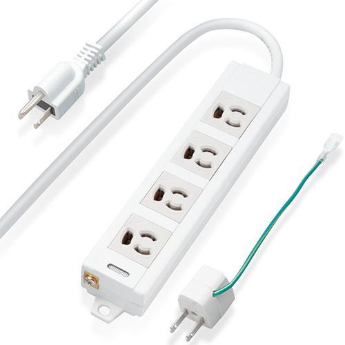 エレコム ELECOM T-ECOH34100NM（グレー） マグネット付抜け止めタップ 延長コード 3ピン 4個口 10m