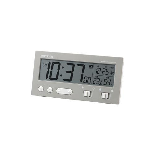 リズム時計 8RZ237SR-08（グレー） フィットウェーブD237 夜間自動点灯電波デジタル時計