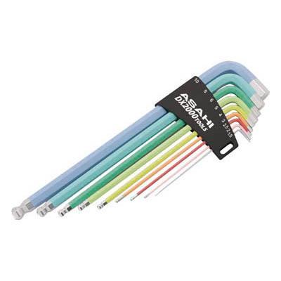 旭金属工業 AQUS910 9色カラー六角棒ボールポイントレンチ9本組 5,675円