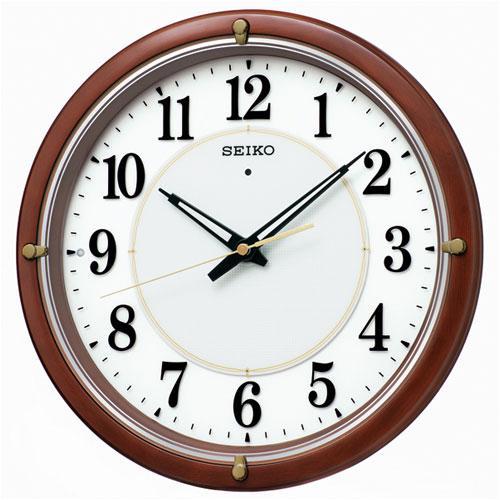セイコー SEIKO KX240B（茶木地） 夜でも見える 電波掛時計