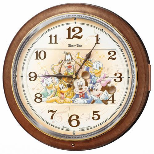 セイコー SEIKO FW587B（茶マーブル模様） DISNEY（ディズニー） ミッキー＆フレンズ 電波掛時計