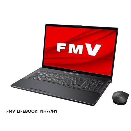 富士通 FUJITSU FMVN77H1B LIFEBOOK NH 17.3型 Ryzen7 /8GB/512GB/Office ブライトブラック