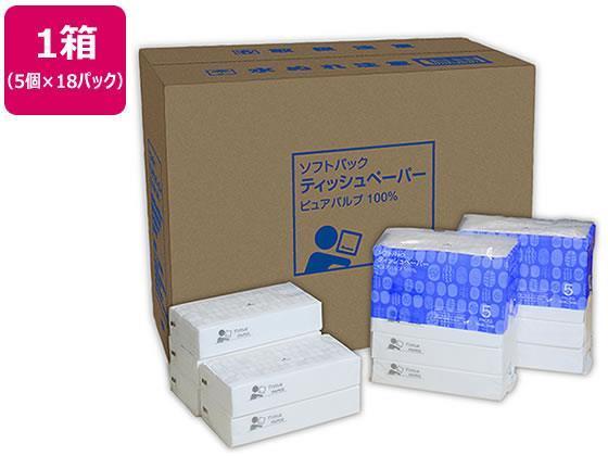Forestway ソフトパックティッシュ 150W×5個×18パック 4,966円