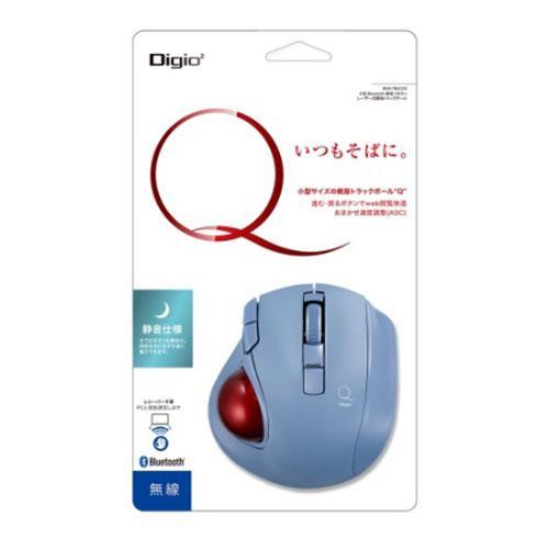 ナカバヤシ MUS-TRLF224BL（ブルー） Qシリーズ 小型無線静音5ボタンレーザー式親指トラックボール