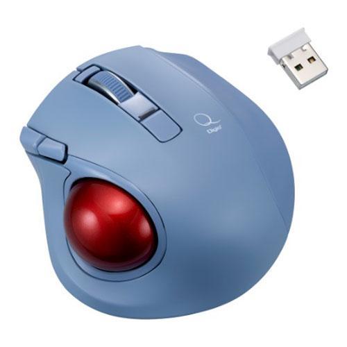 ナカバヤシ MUS-TRLF224BL（ブルー） Qシリーズ 小型無線静音5ボタンレーザー式親指トラックボール