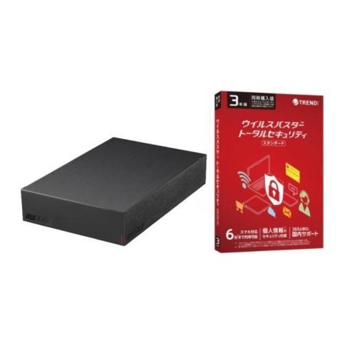 バッファロー BUFFALO HD-LE4U3-BB 外付けHDD 4TB ＋ ウイルスバスター トータルセキュリティ スタンダード 3年版 同時購入用 セット