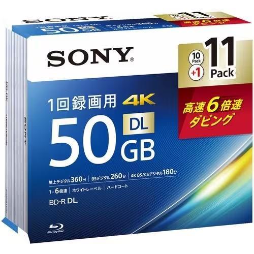ソニー SONY 11BNR2VMPS6 録画用 BD-R DL 2層 50GB 1回録画 プリンタブル 6倍速 10＋1枚
