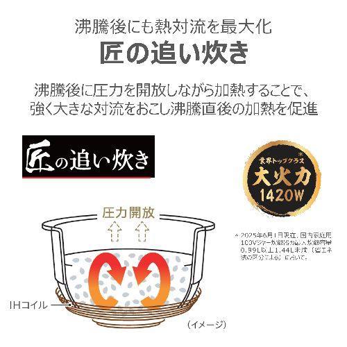 東芝 TOSHIBA RC-10HGX-W（グランホワイト） 炎 匠炊き 真空圧力IH炊飯器 5.5合炊き