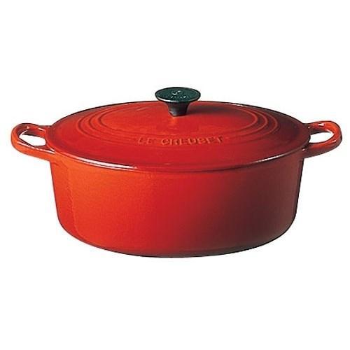 ル・クルーゼ LE CREUSET ココット オーバル IH対応 両手鍋 25cm 2502-25（チェリーレッド）