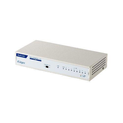 エレコム ELECOM EHC-G08MN4-HJW（ホワイト） スイッチングハブ LANハブ 8ポート Giga対応 1000/100/10Mbps メタル筐体 マグネット 電源内蔵 ファンレス