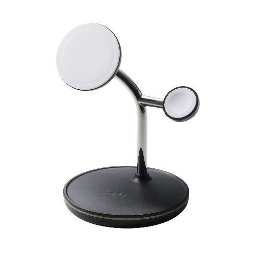 エレコム ELECOM W-MS07BK（ブラック） ワイヤレス充電器 15W出力 マグネット式 充電スタンド 3in1 MagSafe対応 iPhone/AirPods/Apple Watch