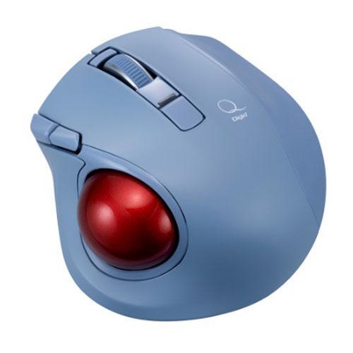 ナカバヤシ MUS-TBLF225BL（ブルー） Qシリーズ 小型Bluetooth静音5ボタンレーザー式親指トラックボール
