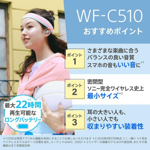 ソニー SONY WF-C510-L(ブルー) 完全ワイヤレスイヤホン Bluetooth5.3 外音取込機能 ソニー SONY WF-C510-L(ブルー) 完全ワイヤレスイヤホン Bluetooth5.3 外音取込機能