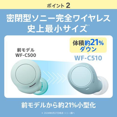 ソニー SONY WF-C510-L(ブルー) 完全ワイヤレスイヤホン Bluetooth5.3 外音取込機能 ソニー SONY WF-C510-L(ブルー) 完全ワイヤレスイヤホン Bluetooth5.3 外音取込機能