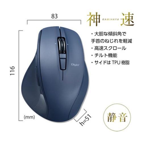 ナカバヤシ MUS-BKF165NB(ネイビー) 高速スクロールホイール搭載 神速シリーズBluetooth静音5ボタンBlueLEDマウス ナカバヤシ MUS-BKF165NB(ネイビー) 高速スクロールホイール搭載 神速シリーズBluetooth静音5ボタンBlueLEDマウス