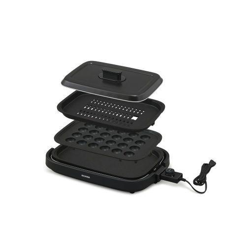 アイリスオーヤマ Iris Ohyama IHA-A30-B（ブラック） 網焼き風ホットプレート 3枚プレート