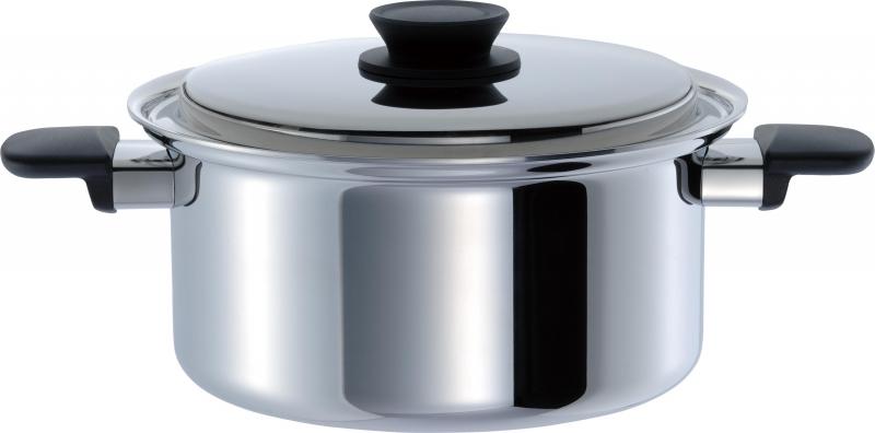 ウルシヤマ金属工業 両手 深型鍋 24cm 日本製 IH200V対応 マジカルユミック エテルナ