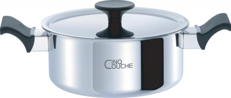 ウルシヤマ金属工業 両手鍋 シチューポット 20cm 日本製 IH対応 全面5層構造 サンク・クーシュ CQC-20W