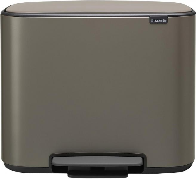 ブラバンシア ペダル式ゴミ箱 プラチナ 11＋23リットル BO ダストボックス 2分別 ソフトクローズ ベルギー製 121203