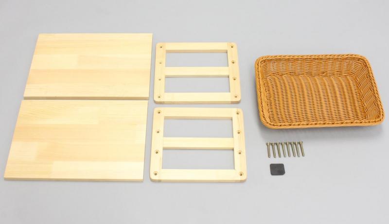 オスマック トースターラック 39.5×5×.5cm ナチュラル 洗えるバスケット付き 天然木のトースターラック TSL-395N