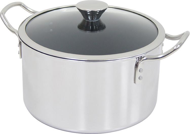 ウルシヤマ金属工業 両手鍋 22cm IH対応 ステンレス製 日本製 IH-デュオ DUO-22W