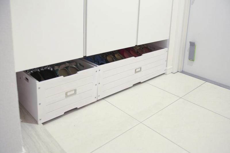 オスマック下駄箱下収納ボックスホワイト71cm幅シューズ 防災用品GKS-710W オスマック下駄箱下収納ボックスホワイト71cm幅シューズ 防災用品GKS-710W