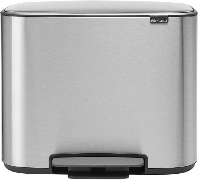 ブラバンシア ペダル式ゴミ箱 FPPマット 11リットル×3 BO ダストボックス 3分別 ソフトクローズ ベルギー製 121128