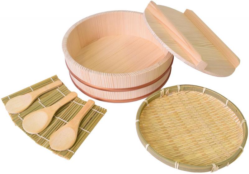 DMM.com [木曽工芸 おひつ 手巻き寿司セット （蓋付き） 日本製 木製