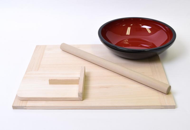 木曽工芸 蕎麦打ちセット （2～3人前用） ※麺切包丁無し ベージュ