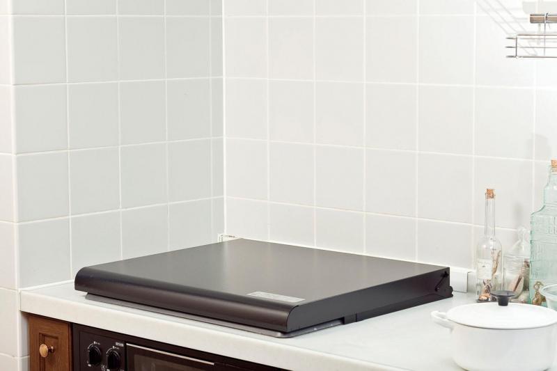 池永鉄工 コンロカバー 油はねガード 両用 日本製 ガス・IH 61.5×51.5×45cm 調理スペース コンロ 蓋 ブラック IK-20B