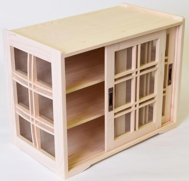木曽工芸 蝿帳 手造り 総檜蝿帳 日本製 木製 ひのき 横型 幅49×奥29×高さ38cm