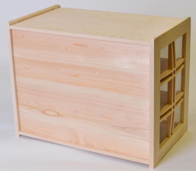 木曽工芸 蝿帳 手造り 総檜蝿帳 日本製 木製 ひのき 横型 幅49×奥29×高さ38cm