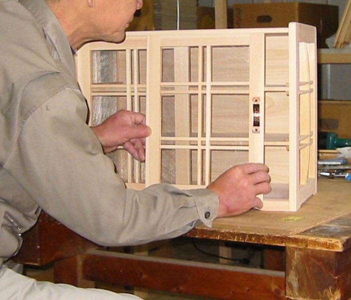 木曽工芸 蝿帳 手造り 総檜蝿帳 日本製 木製 ひのき 横型 幅49×奥29×高さ38cm