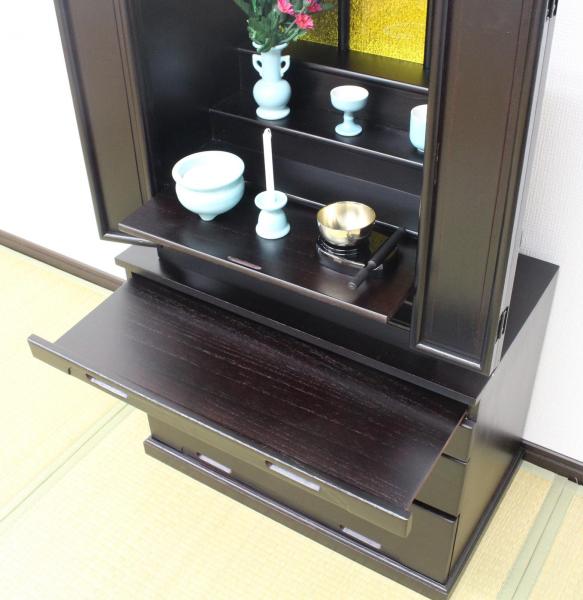 オスマック 仏壇キャビネット 62×35×45cm 天然木桐材のモダン仏壇キャビネット DFCX-6245BR ブラウン